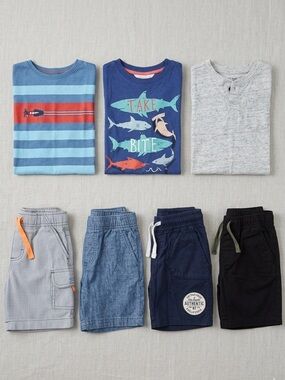Summer boy bundle 2T assorted brands7-Piece Mix & Match Outfit Set - Blue & Gray